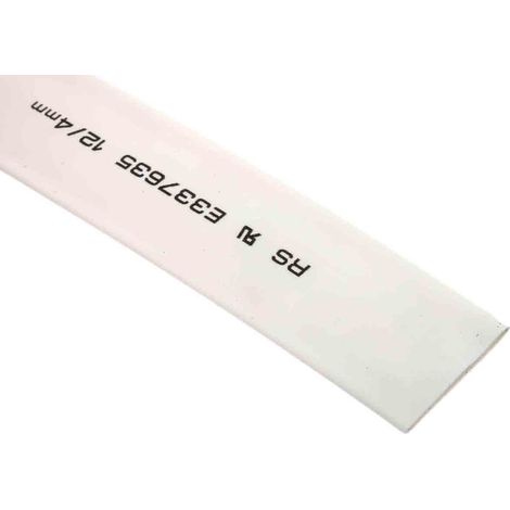Gaine thermorétractable RS PRO, Dia. 12mm Blanc rétreint 3:1, 4m ( Prix pour Bobine de 4 Mètres ) (1/2)