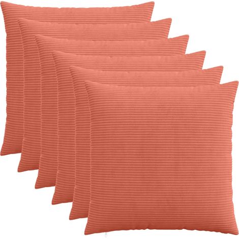 Housse de coussin 6 pcs HEERLEN Rouge orange 70 x 70 cm vidaXL
