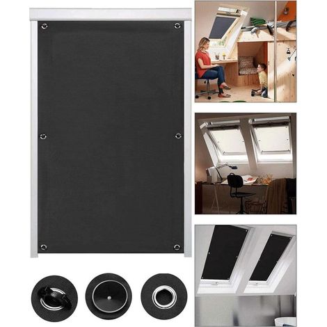 Stick on Portable Travel Store occultant avec ventouses Pas de perçage Rideaux 96cmx115cm temporaires pour fenêtres de chambre à coucher Portes de lucarne (1/5)