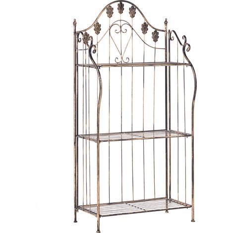 Estantería de metal para plantas jardín independiente interior baño negro Visano