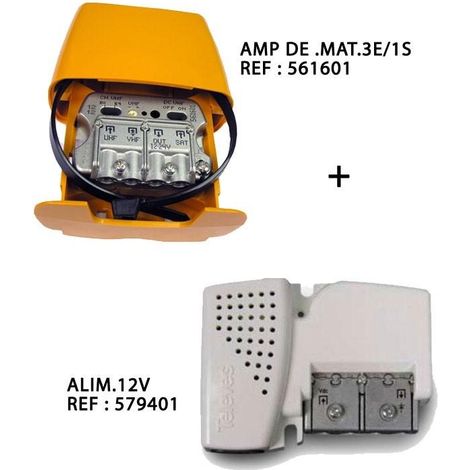 Kit amplificateur de mat 3E/1S + alimentation 12V TELEVES 567810
