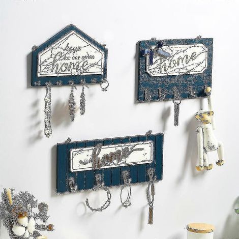 Porte-clés mural en bois, crochet pour manteau, style vintage, décoration pour entrée ou chambre.
