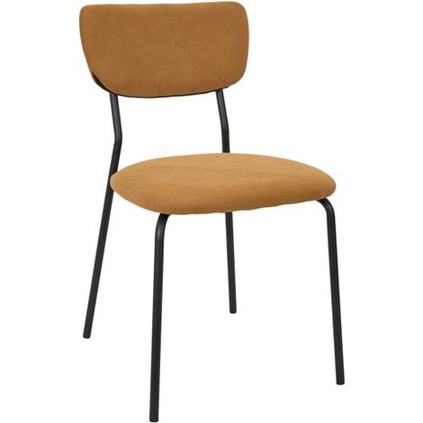 Lot de 4 Chaises - HOME DECO FACTORY - Jules - Côtelees - Jaunes (1/5)