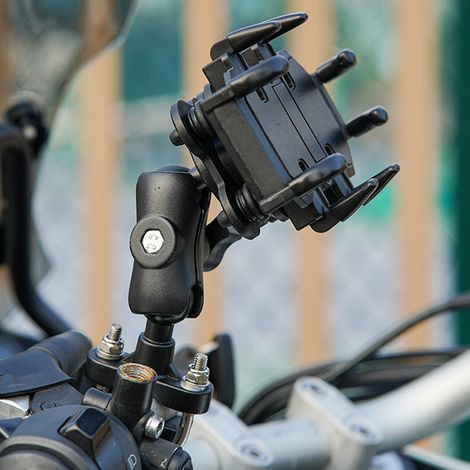 Support de téléphone pour moto avec 8 griffes de fixation mécanique antichoc, compatible avec le guidon de scooter. (1/5)
