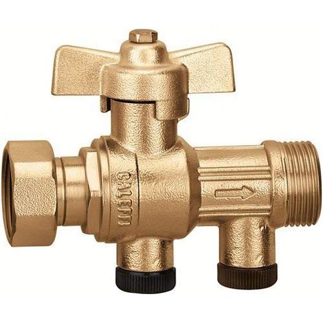 Kugelhähne mit eingebautem homologiertem Rückschlagventil Caleffi 304140  Überwurfmutter 3/4" IG x 3/4" AG