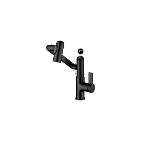 Robinet de salle de bain à température intelligente, robinet d'évier de salle de bain, robinet de cuisine (noir mat) - Crezuo (1/4)