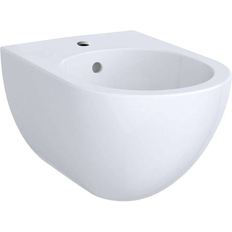 Geberit – Bidet suspendu céramique blanche 510x350x290 mm – Fixation dissimulée – Arrivée d’eau dissimulée – Pour robinetterie monotrou (1/4)