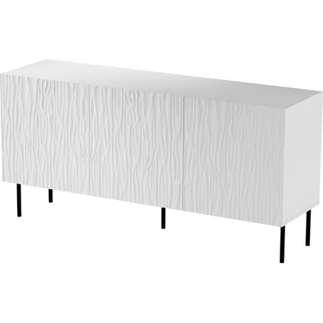 Kommode JUNGLE 152 cm 3D gefräste front MDF-platte weiß matt