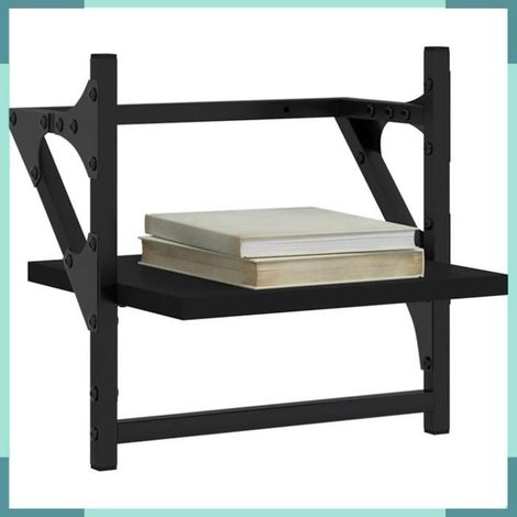 Étagère murale - 836233 - Noir - Bois d'ingénierie & métal - 30 x 25 x 30 cm (1/5)
