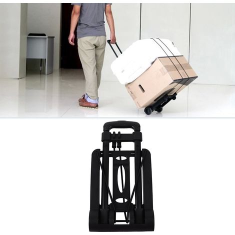 Chariot de Transport Portable à Tirant Télescopique - Chariot à Plateau Pliable Multifonction pour Voyage Shopping et Bagages, capacité élevée, léger ABS (1/5)