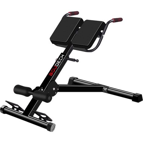 Boudech – Banc de musculation romain multifonctionnel – Hyper-extensions, crunchs, dips, flexions – Acier résistant, pliable, 120 kg – Dimensions 108x62x93 cm (1/4)