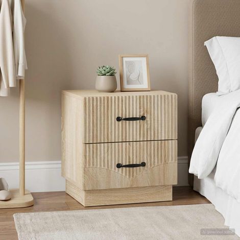 vidaXL Bedside Cabinet 2 pcs Sonoma Oak 43 x 34.5 x 44.5 cm (1/5)