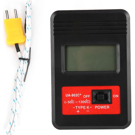 Thermomètre numérique portable LCD type K avec sonde thermocouple - UA902C (1/5)