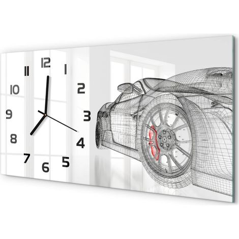 Horloge Murale Idée Cadeau 60x30 cm Design Panoramique Élégant Calandre de voiture (1/5)