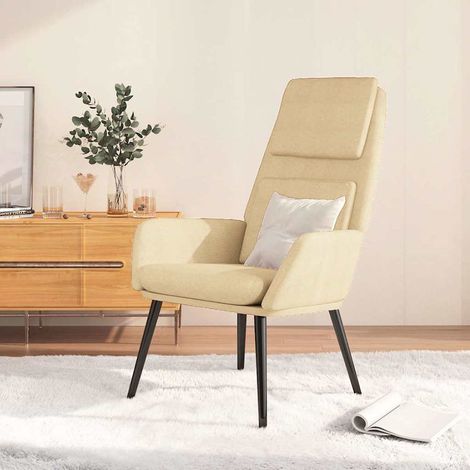 vidaXL Sillón de relax de tela color crema (1/5)