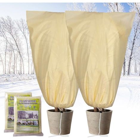 Protection Hivernale Pour Plantes, Lot De 2, 60 X 80 Cm. Housse Zippée Pour Plantes En Pot, Idéale Contre Le Gel Pour Palmiers, Oliviers Et Plantes De Balcon. Résistante À La Déchirure, Couleur Beige. (1/5)