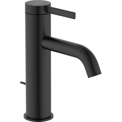 MEZCLADOR PARA LAVABO ONA CON AIREADOR + DESAGÜE AUTOMÁTICO NEGRO MATE (1/2)