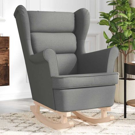 Silla mecedora de tela gris oscuro 74x90x102 cm vidaXL (1/5)