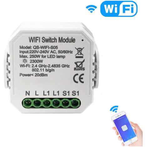 Module de commutateur de compteur de puissance Tuya Wifi, commutateur de relais sans fil dissimulé, moniteur de consommation (1/5)