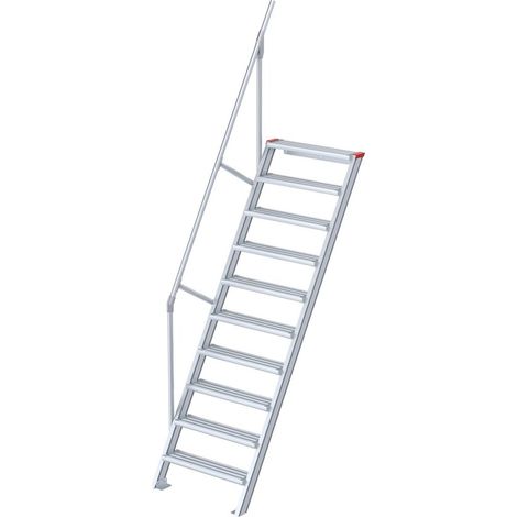 Euroline 510 Treppe 60° 600mm Stufenbreite 10 Stufen Alu gerieft