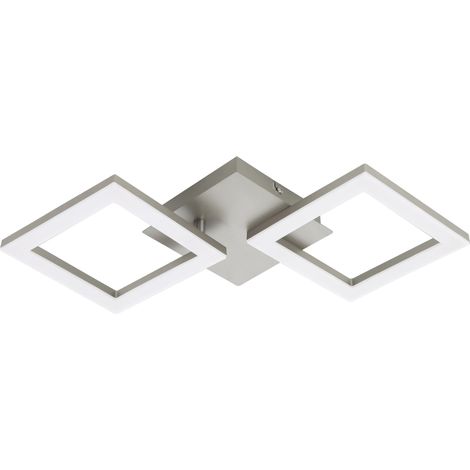 Eglo LED Deckenleuchte Huerta nickel matt 47 x 22,5 cm Deckenlampen & Kronleuchter (1/3)