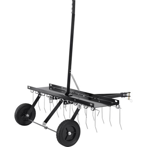 Mophorn Cortacespedes de Remolque detrás de 1015 x 1140 x 865 mm con 20 Púas de Acero de Resorte, Rastrillo de Cesped para ATV o Cortacesped, con Mango de Elevación para Cesped de Granja de Jardín (1/5)