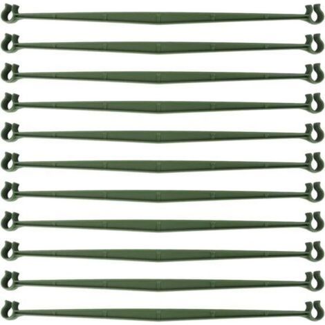 Bras de tuteur pour cage à tomates, 50 pièces, connexion treillis extensible, 30 cm, avec 2 boucles pour cage à tomates, sécurise les piquets pour plantes de 11 mm de diamètre (1/4)