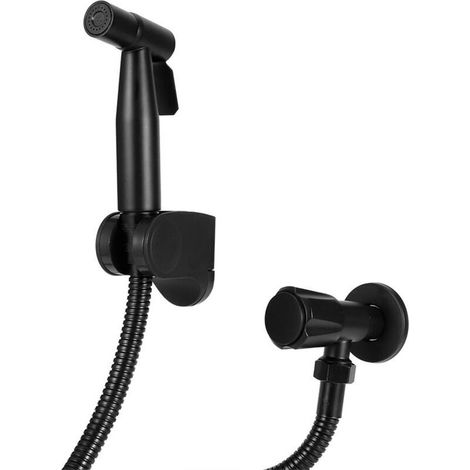 Set Bidet Filetage G1/2 en Acier Inoxydable - Pulvérisateur pour Toilettes - Noir