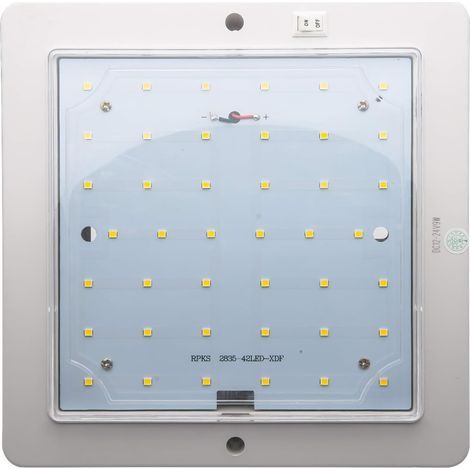 1 Plafonnier LED 9W 12V-24V Blanc Chaud Interrupteur Tactile Pour Caravane Bateau Camping-Car (1/5)
