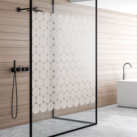Film Fenetre Anti Regard Occultant - 50 stickers occultants cercles pour vitre et porte de douche - Fenêtre Film Vitre Brise Vue - Stickers Autocollant Fenetre Bureau Salle de Bain Cuisine - 50X100 CM (1/5)