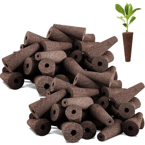 100 esponjas de cultivo hidropónico, esponjas de repuesto para sistemas hidropónicos, tapones para germinación de semillas, compatibles con sistemas hidropónicos de interior.