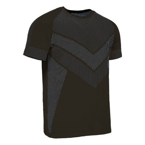 Camiseta técnica de manga corta bicolor VALENTO DACITA M Negro/Gris humo