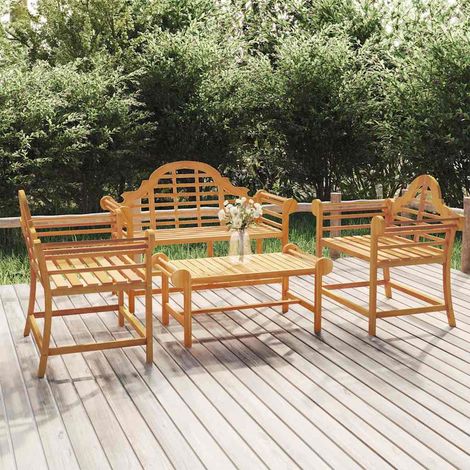 vidaXL Salon de jardin 4 pcs Bois de teck solide (1/5)