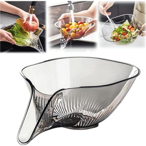 Panier égouttoir multifonctionnel, récupérateur d'eau et de nourriture pour évier de cuisine 2024 (1 pièce, gris)