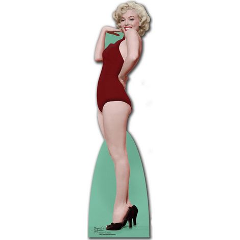 Figurine en carton Marilyn Monroe en maillot de bain rouge 181 cm (1/4)