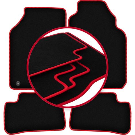 Tapis de sol en velours avec bordure rouge pour : Nissan 100NX coupé, targa (1990-1995) (1/5)