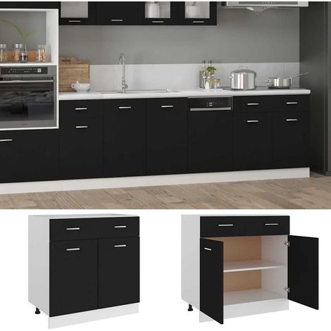 Maison Exclusive - Mobile Inferiore Cassetto “Lyon” Nero 80x46x81,5 cm