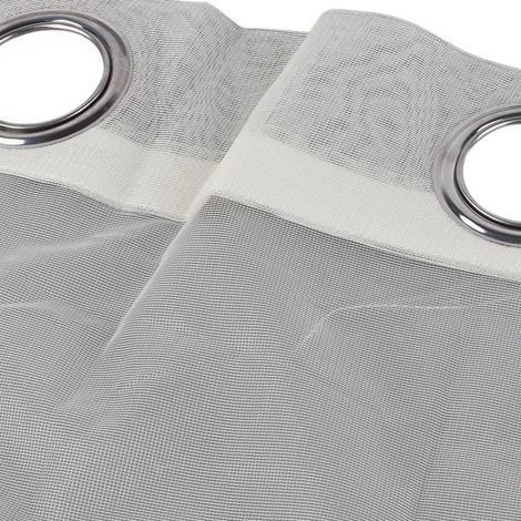 Rideau semi-transparent pour chambre ou balcon (œillets, 100 x 200 cm) (1/5)