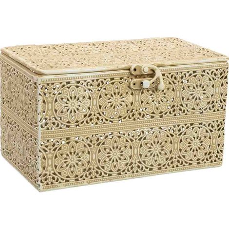 Caja de metal marrón 20.5x12.5x11.5h cm