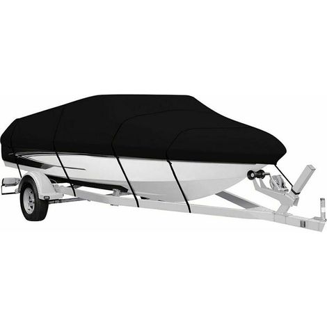 Bâche de bateau extérieure en forme de V pour yacht de 3,35 à 6,70 m (11 à 22 pieds), imperméable, résistante aux UV, en taffetas 190T, protection de coque durable en tissu Oxford anti-âge (1/5)