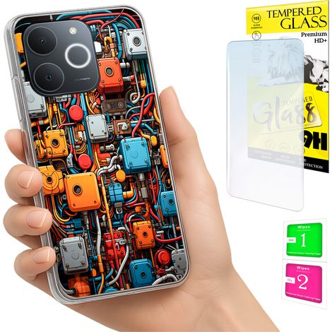 Coque pour Realme Note 70T avec protection photo, coque arrière et verre trempé 9H (1/5)