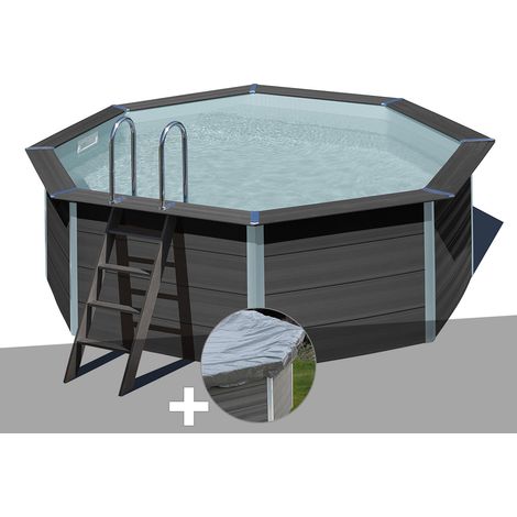 Kit piscine composite Gré Avant-Garde ronde 4,10 x 1,24 m + Bâche hiver