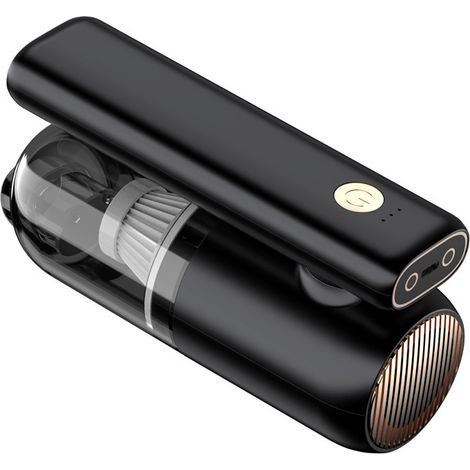 Esta mini aspiradora está equipada con una luz LED y un puerto de carga USB, lo que la hace ideal para limpiar su hogar y su automóvil. (1/4)