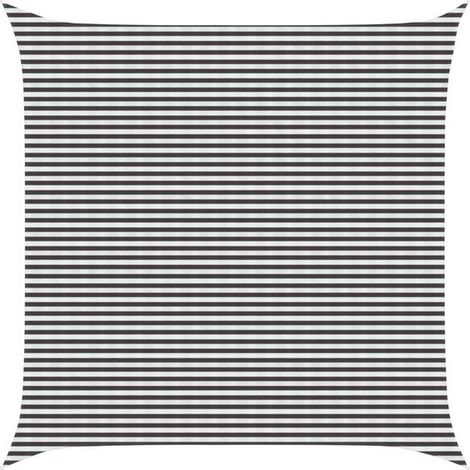 Voile d'ombrage gris anthracite et blanche, 6 x 6 mètres en PEHD (1/5)