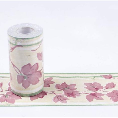 Frise Adhésive Murale - 10 Mètres - PVC Imperméable - Motif Floral Rose - Décoration Intérieure - 10x1000CM (1/3)