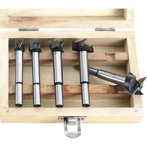 5TLG FORSTNERBOHRER SATZ 15-35 MM IM HOLZKASTEN SCHARNIERLOCHBOHRER  FERVI 0087