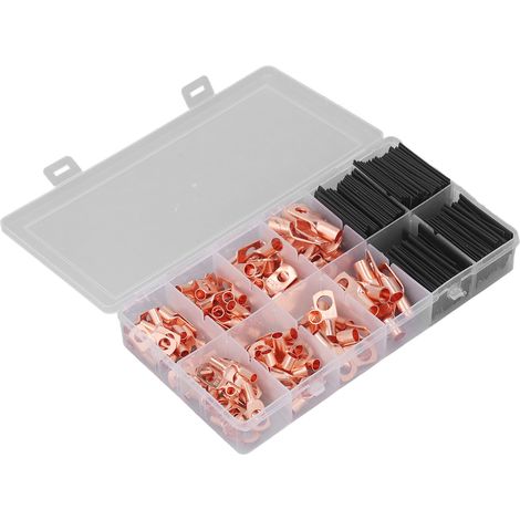 Set mit 260 Anschlussklemmen inklusive Schrumpfschlauch, geschlossene Bauweise, stabil und robust, für Kupferdrähte. (1/5)