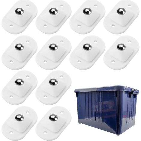 Lot de 12 mini roulettes auto-adhésives, roues pivotantes en acier inoxydable pour petits meubles, rotation à 360 degrés pour une mobilité aisée. (1/4)