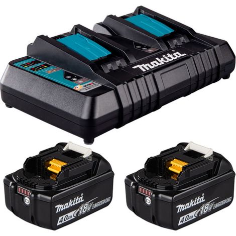 MAKITA Pack de 2 Batteries Li-Ion 18V 4Ah BL1840B + Chargeur double DC18RD (1/5)
