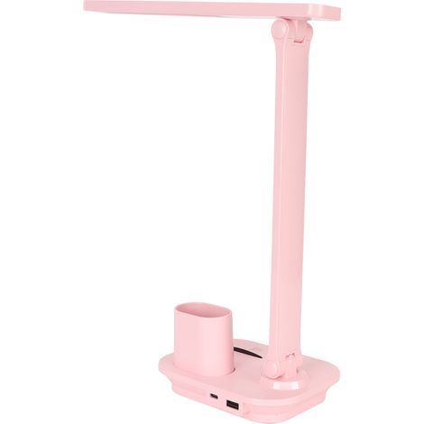 Lampe de bureau LED rose, 3 couleurs, intensité variable, commande tactile, protection des yeux, lampe de lecture LED avec sortie USB (1/5)